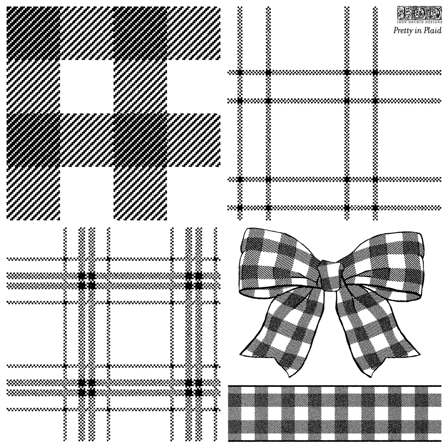 Pretty in Plaid Decor Stamp (IOD) Iron Orchid Designs- 12x12