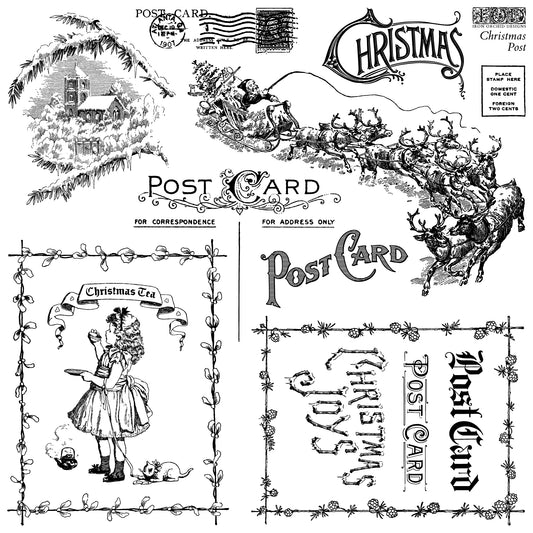 Christmas Post Stamp (IOD) Iron Orchid Designs- 12x12