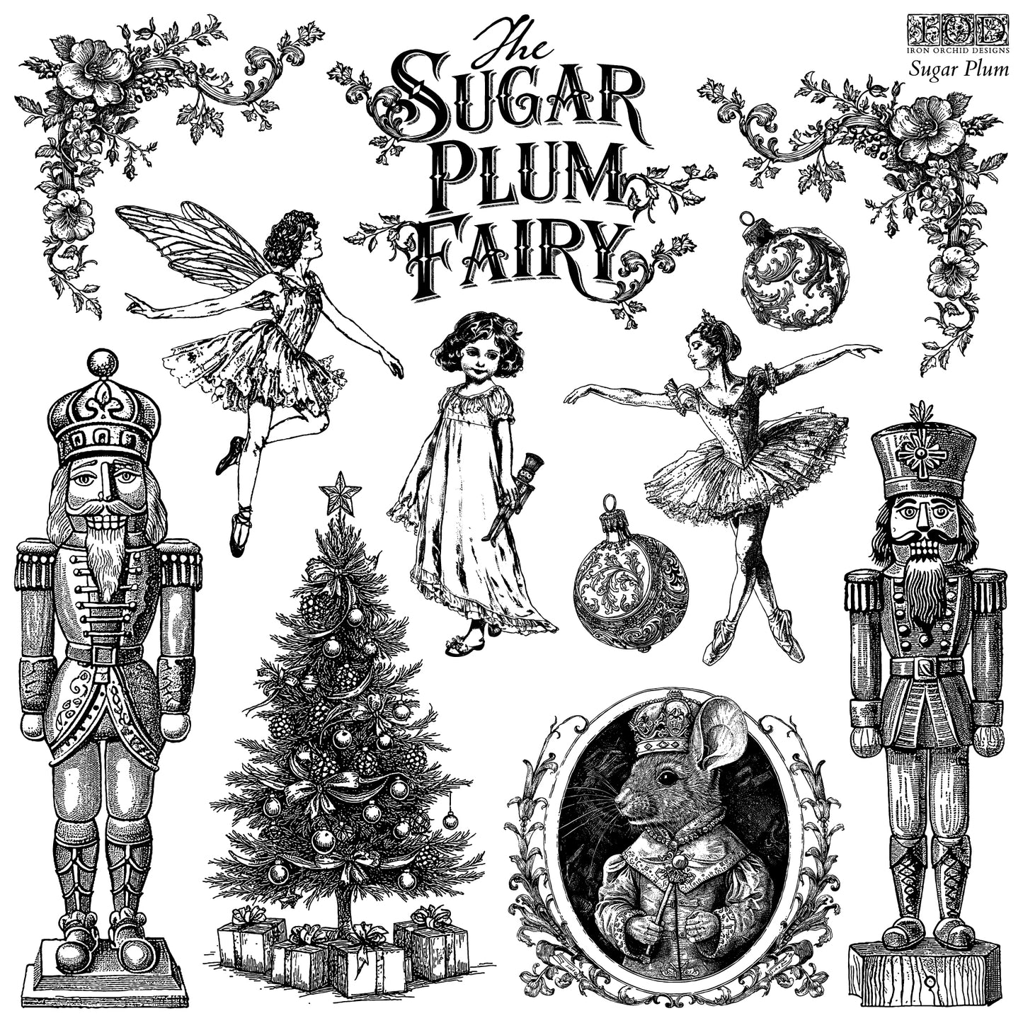 Sugar Plum Fairy Stamp (IOD) Iron Orchid Designs- 12x12
