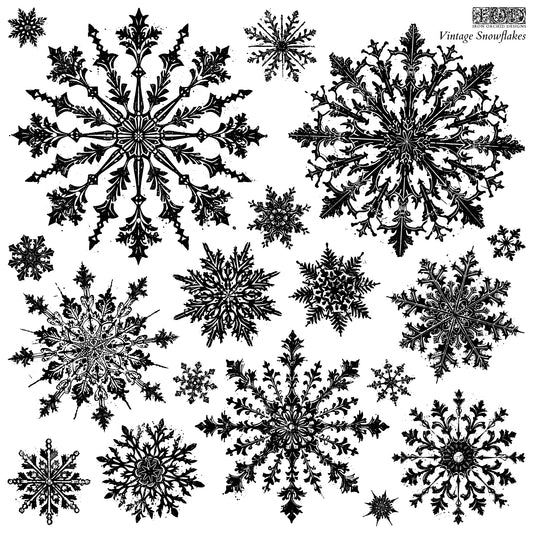 Vintage Snowflakes Stamp (IOD) Iron Orchid Designs- 12x12
