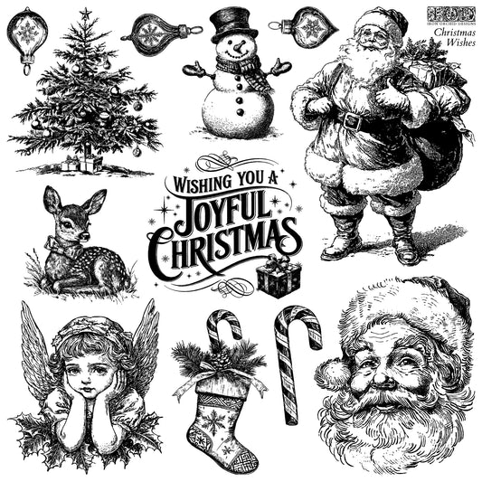 Christmas Wishes Stamp (IOD) Iron Orchid Designs- 12x12