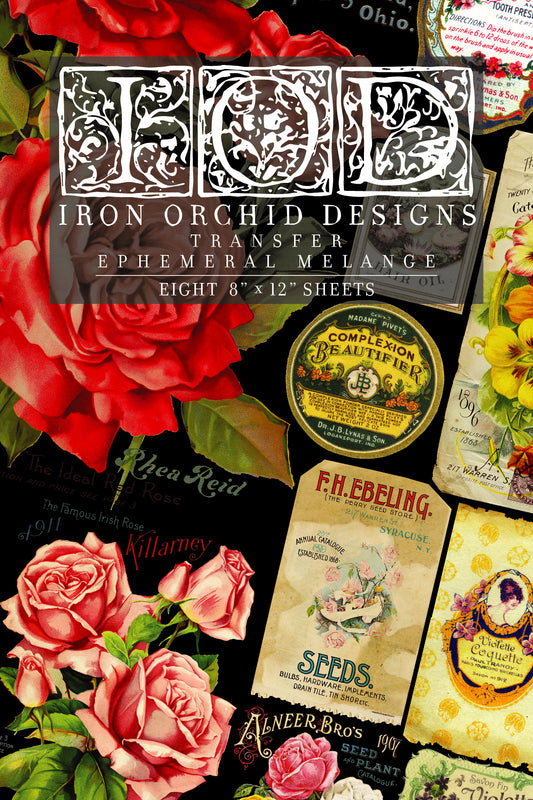 Ephemeral Mélange Transfer Transfer (IOD) Iron Orchid Designs- 8×12 Pad™