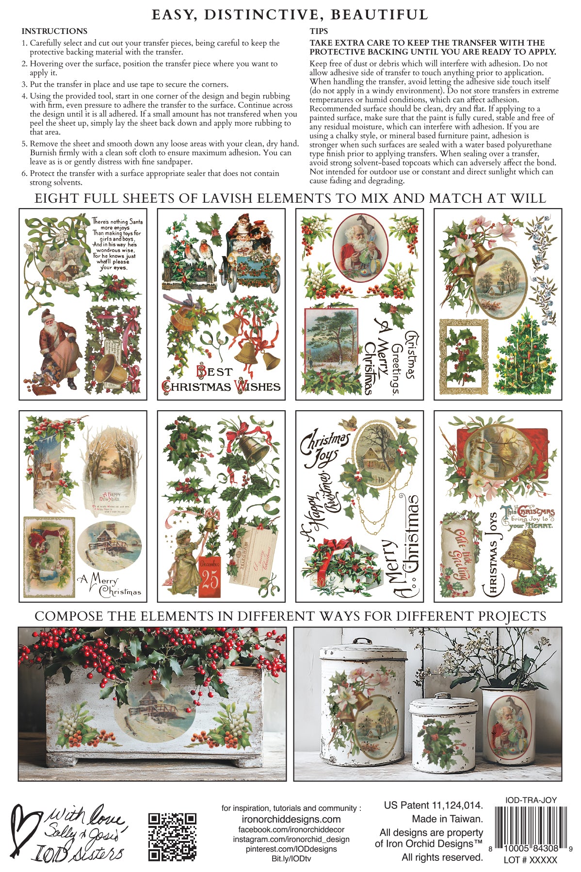 Christmas Joy Transfer (IOD) Iron Orchid Designs Transfer- 8x12 Pad™