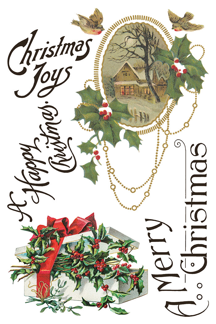 Christmas Joy Transfer (IOD) Iron Orchid Designs Transfer- 8x12 Pad™