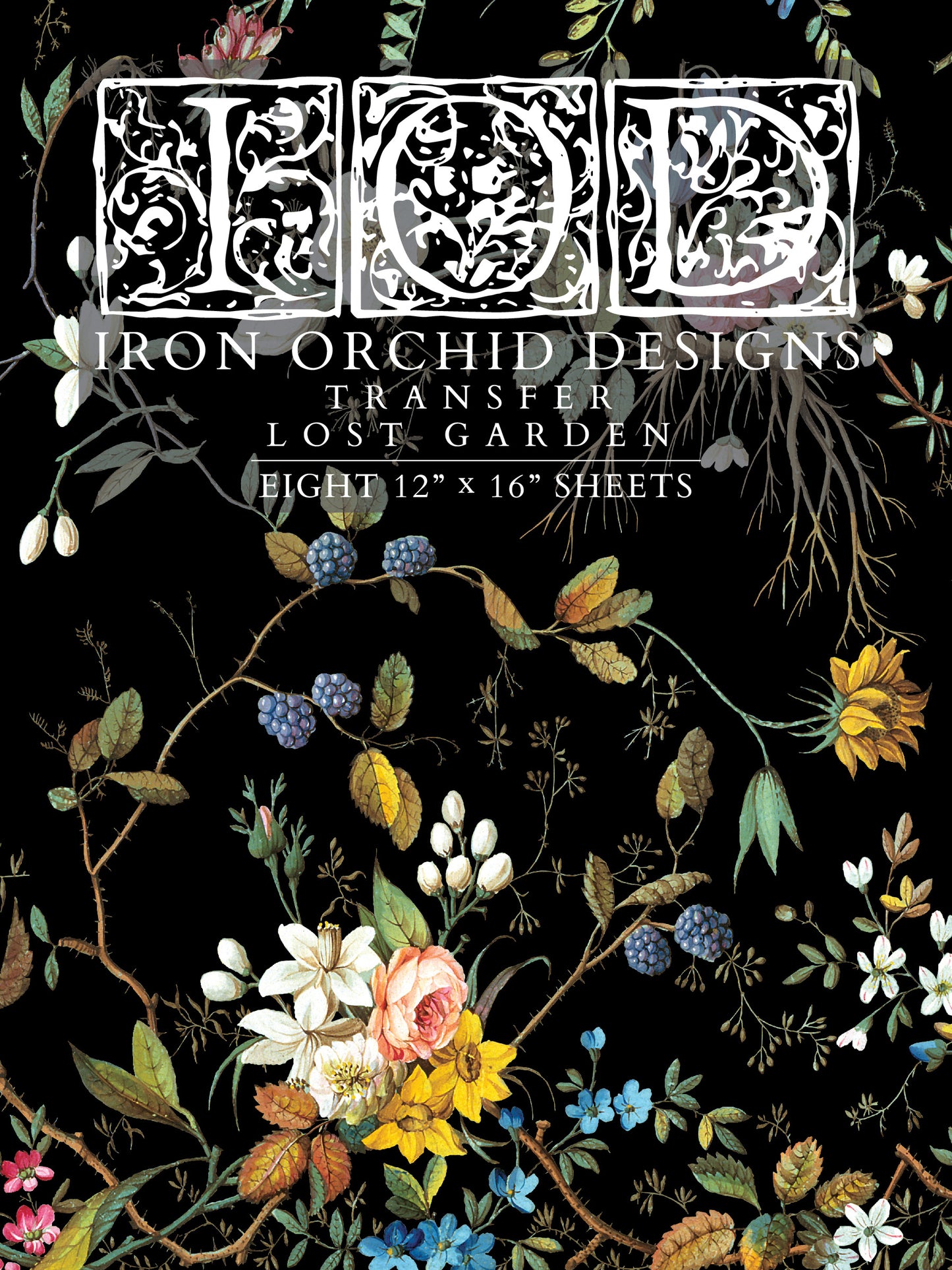Lost Garden Transfer (IOD) Iron Orchid Designs- 12×16 Pad™