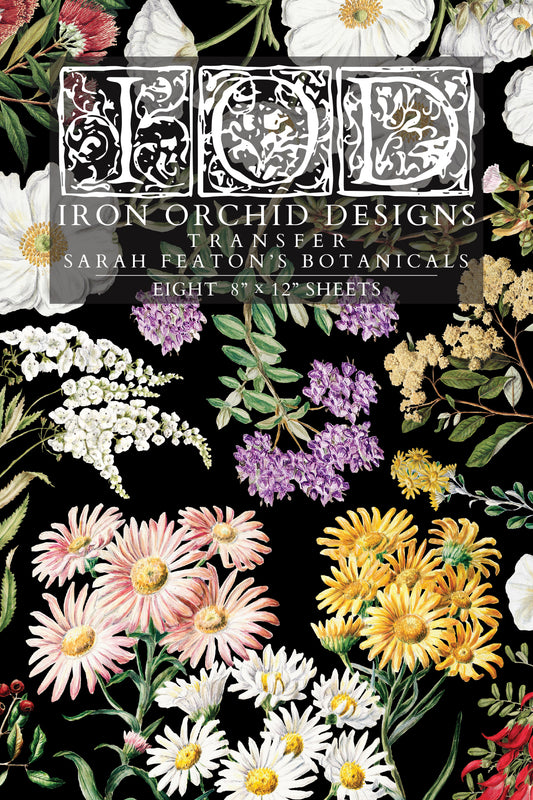 Sarah Featon's Botanicals Transfer (IOD) Iron Orchid Designs- 8x12 Pad