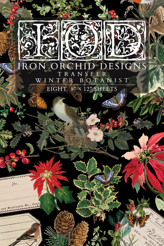 Winter Botanist Transfer (IOD) Iron Orchid Designs- 8x12 Pad
