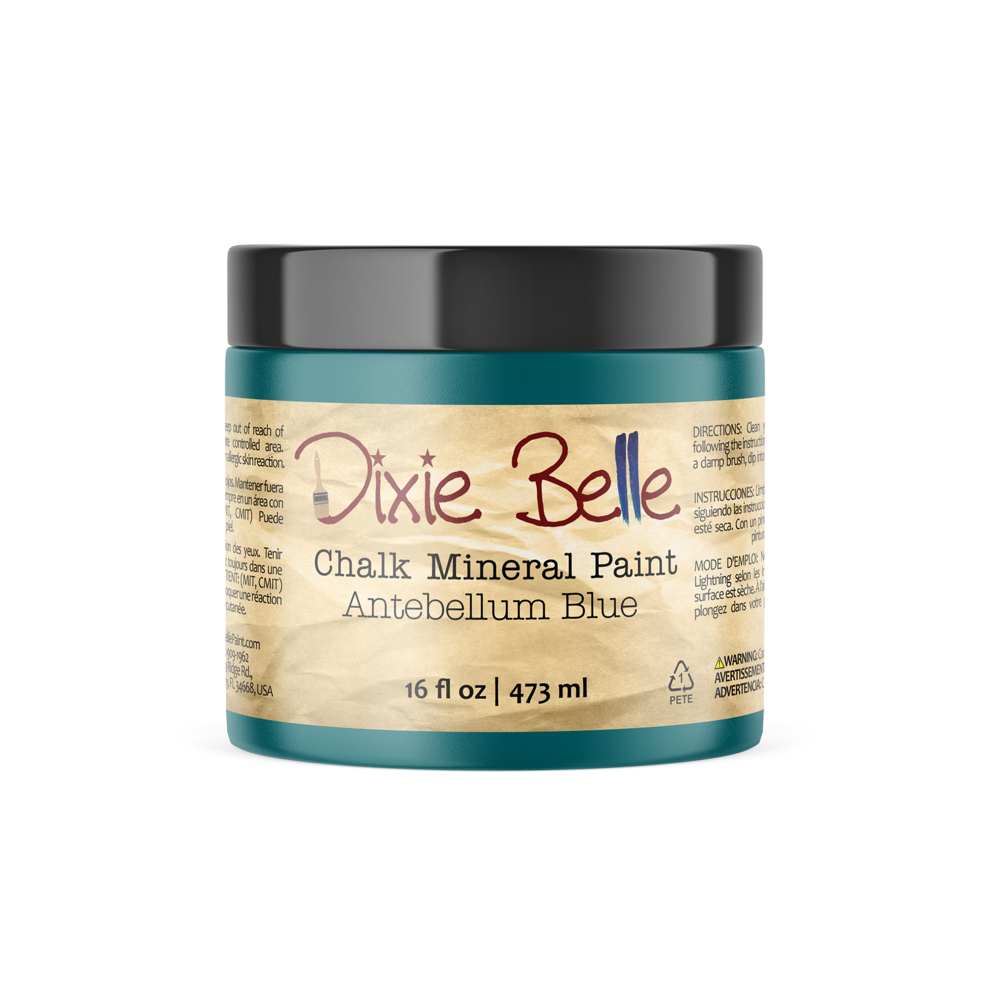 Dixie Belle Antebellum Blue Chalk Mineral Paint teal blue furniture paint for DIY projects 16oz