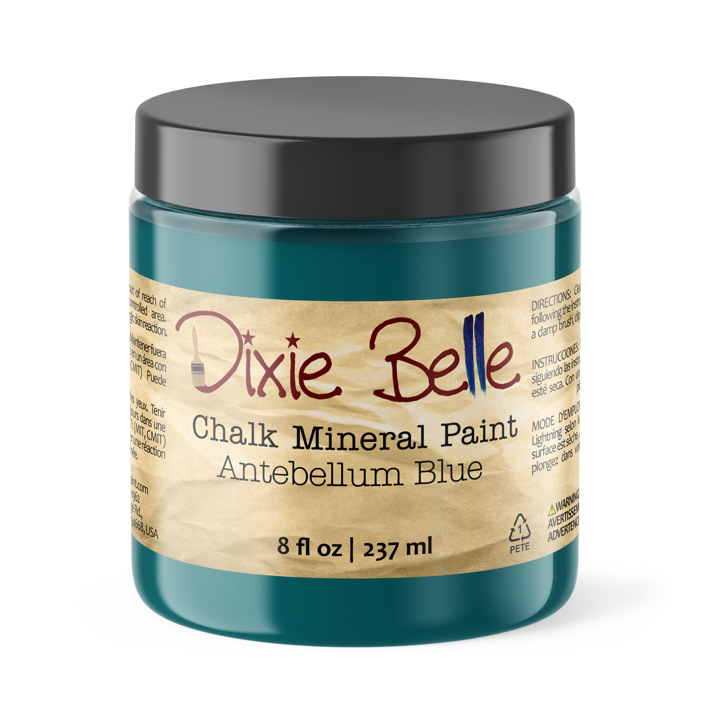 Dixie Belle Antebellum Blue Chalk Mineral Paint teal blue furniture paint for DIY projects 8oz
