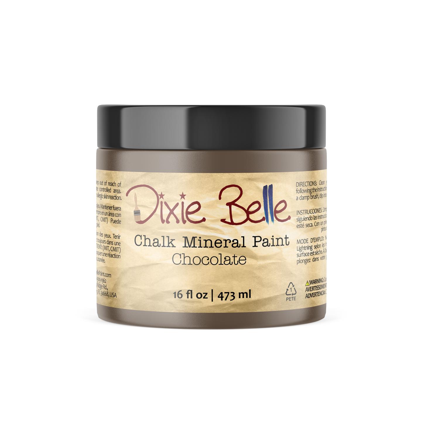 Dixie Belle Chocolate Chalk Mineral Paint in rich brown furniture paint for DIY makeovers and home décor projects 16oz