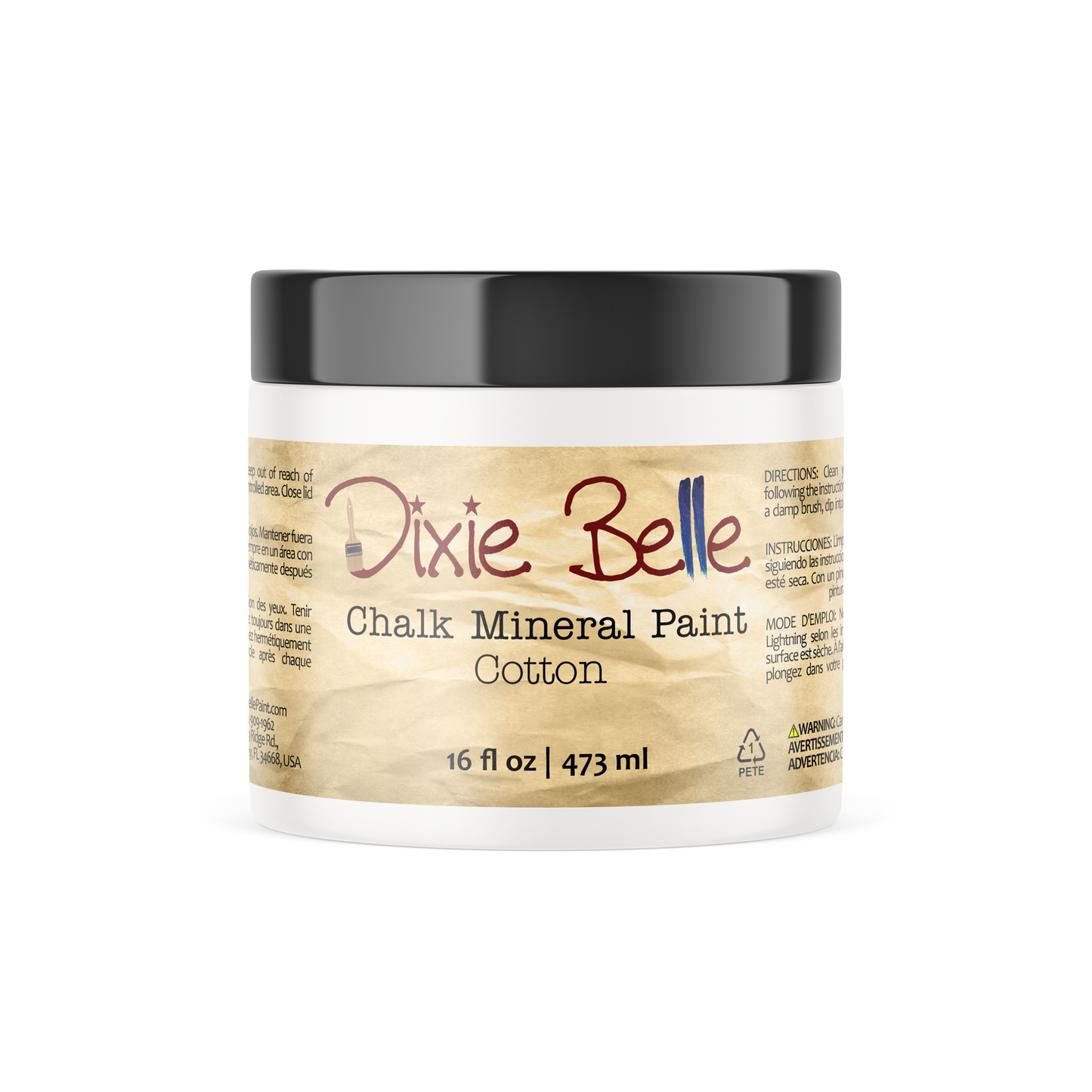 Dixie Belle Cotton Chalk Mineral Paint soft white finish for painted furniture and creative DIY projects 16oz