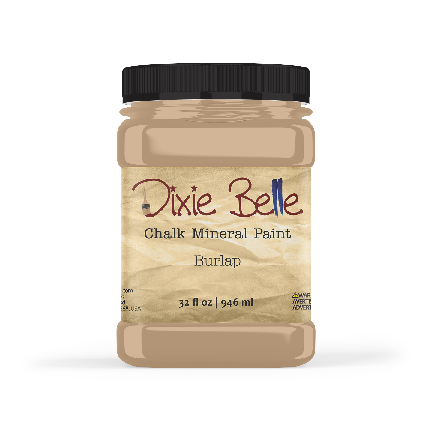 Dixie Belle Burlap Chalk Mineral Paint in a warm neutral beige shade for furniture makeovers and DIY painting projects 32oz