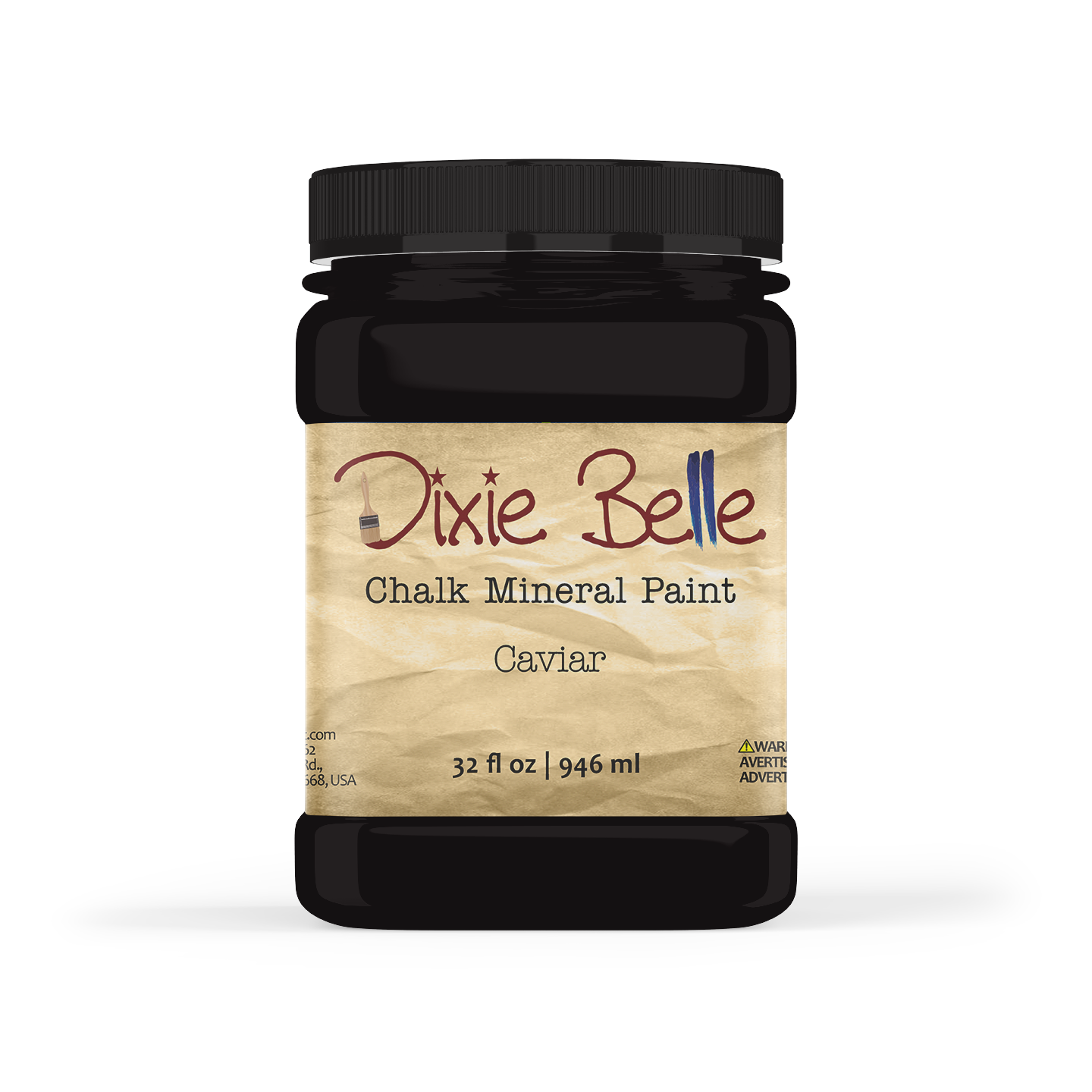 Dixie Belle Caviar Chalk Mineral Paint in rich black furniture paint for DIY makeovers and home décor projects 32oz