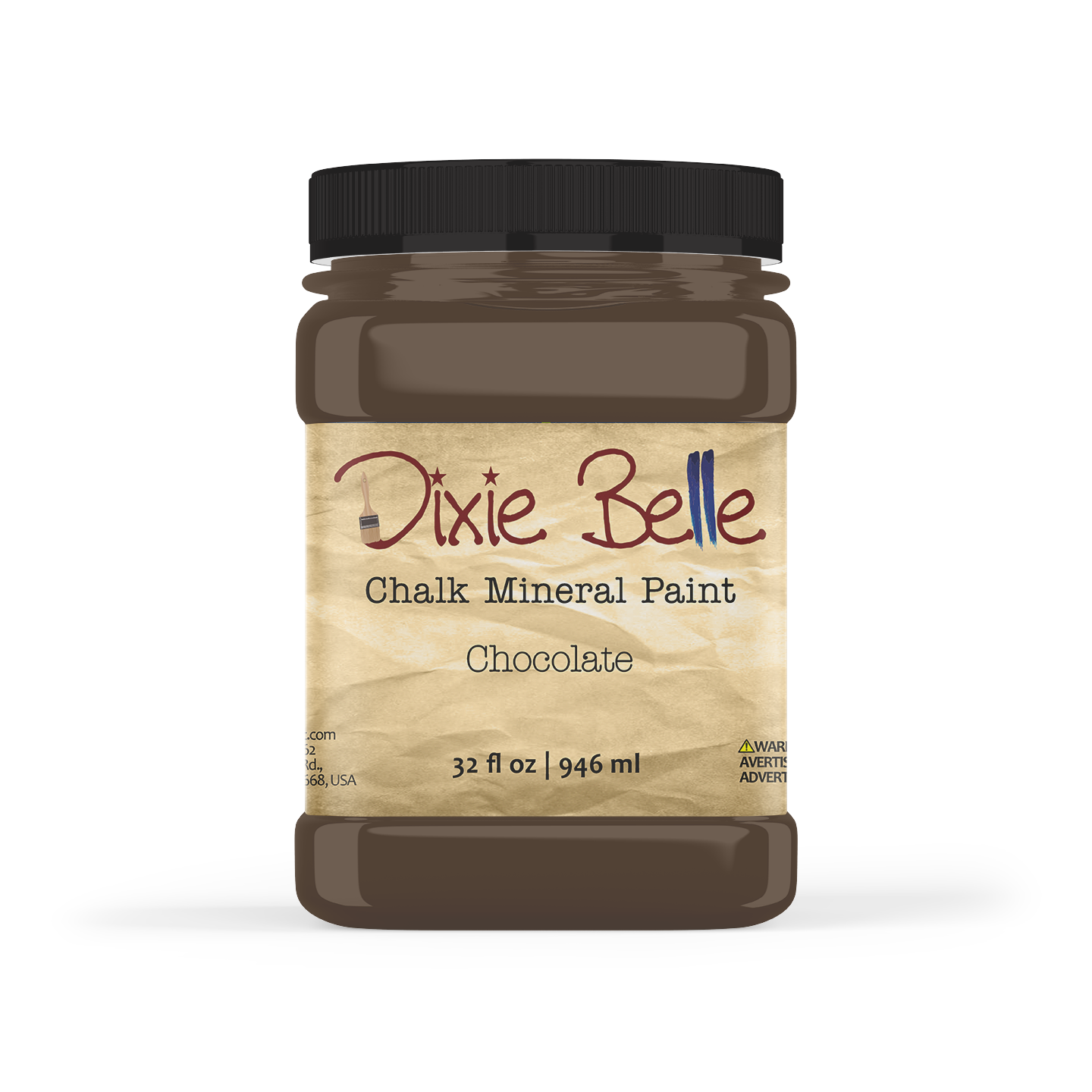 Dixie Belle Chocolate Chalk Mineral Paint in rich brown furniture paint for DIY makeovers and home décor projects 32oz