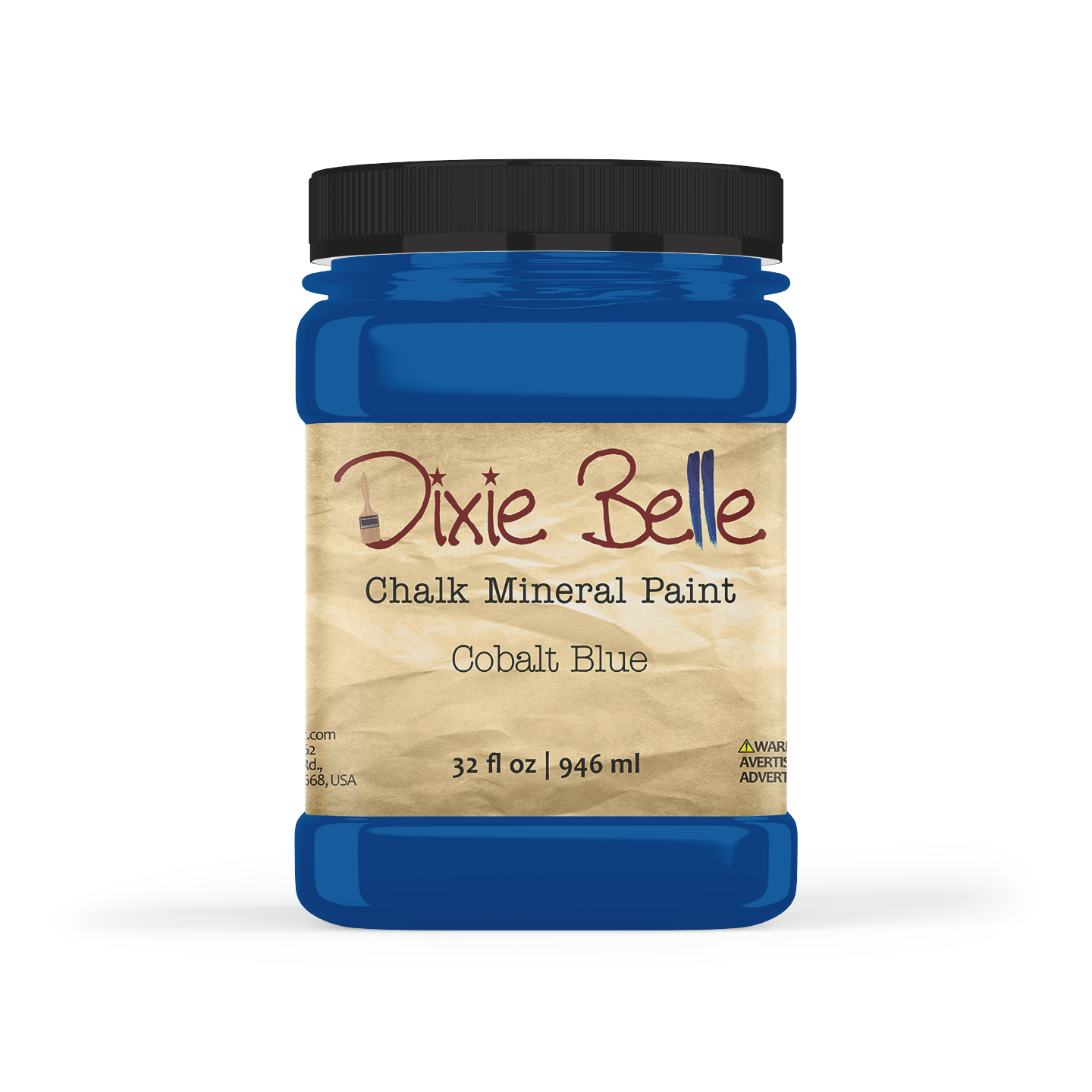 Dixie Belle Cobalt Blue Chalk Mineral Paint in rich blue furniture paint for DIY makeovers and home décor projects 32oz