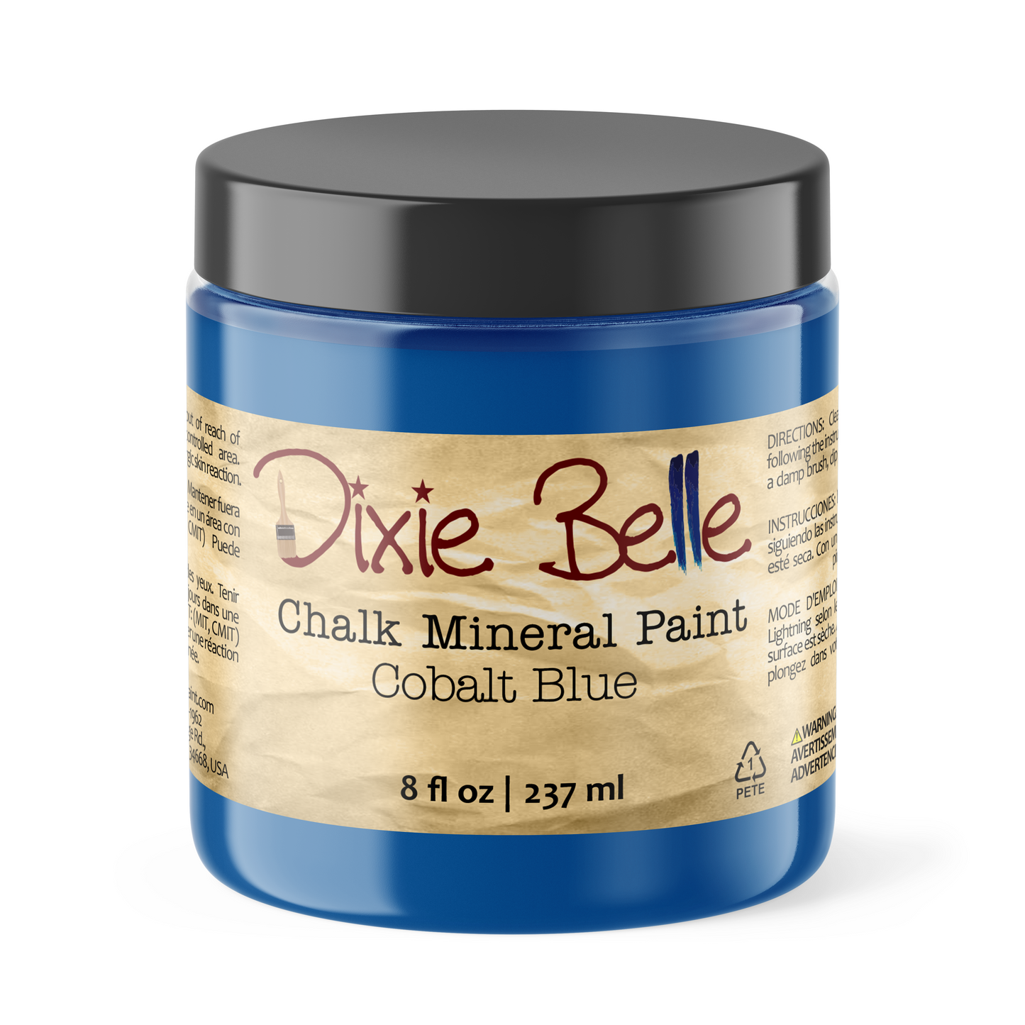 Dixie Belle Cobalt Blue Chalk Mineral Paint in rich blue furniture paint for DIY makeovers and home décor projects 8oz
