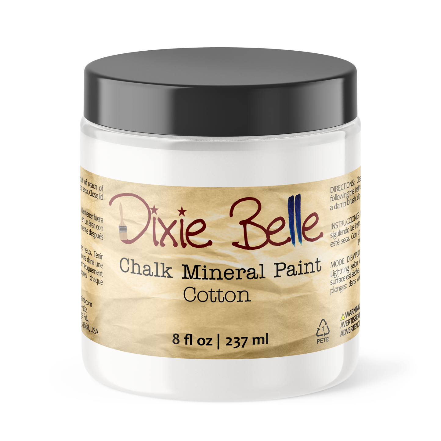 Dixie Belle Cotton Chalk Mineral Paint soft white finish for painted furniture and creative DIY projects 8oz
