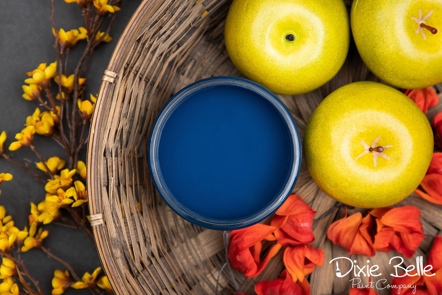 Dixie Belle Bunker Hill Blue Chalk Mineral Paint in a rich blue shade for furniture and home décor