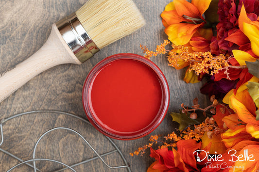 DIY furniture makeover using Dixie Belle red chalk paint