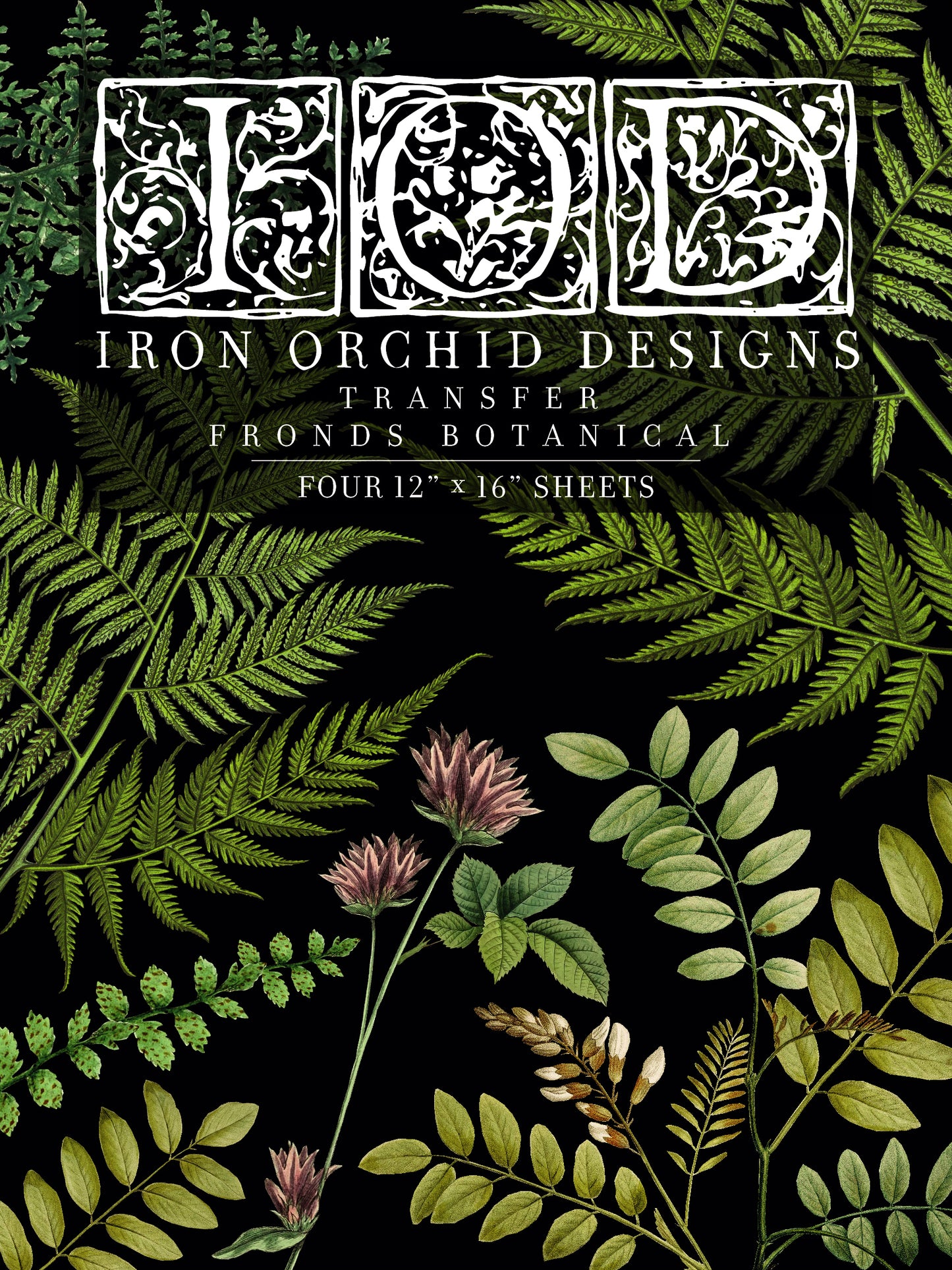 Fronds Botanical Transfer (IOD) Iron Orchid Designs- 24×33 Pad