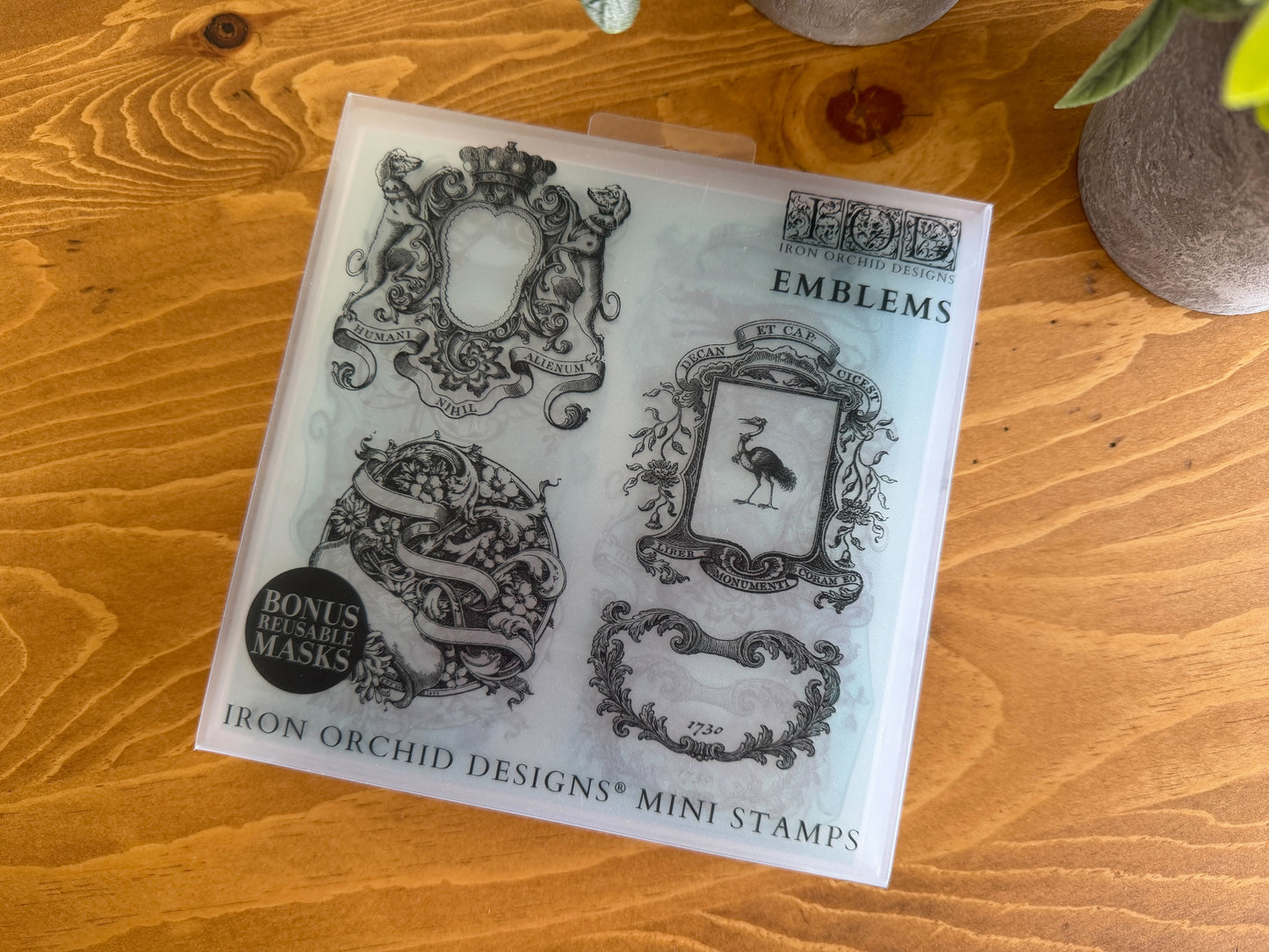 Emblems Stamp (IOD) Iron Orchid Designs- 6x6