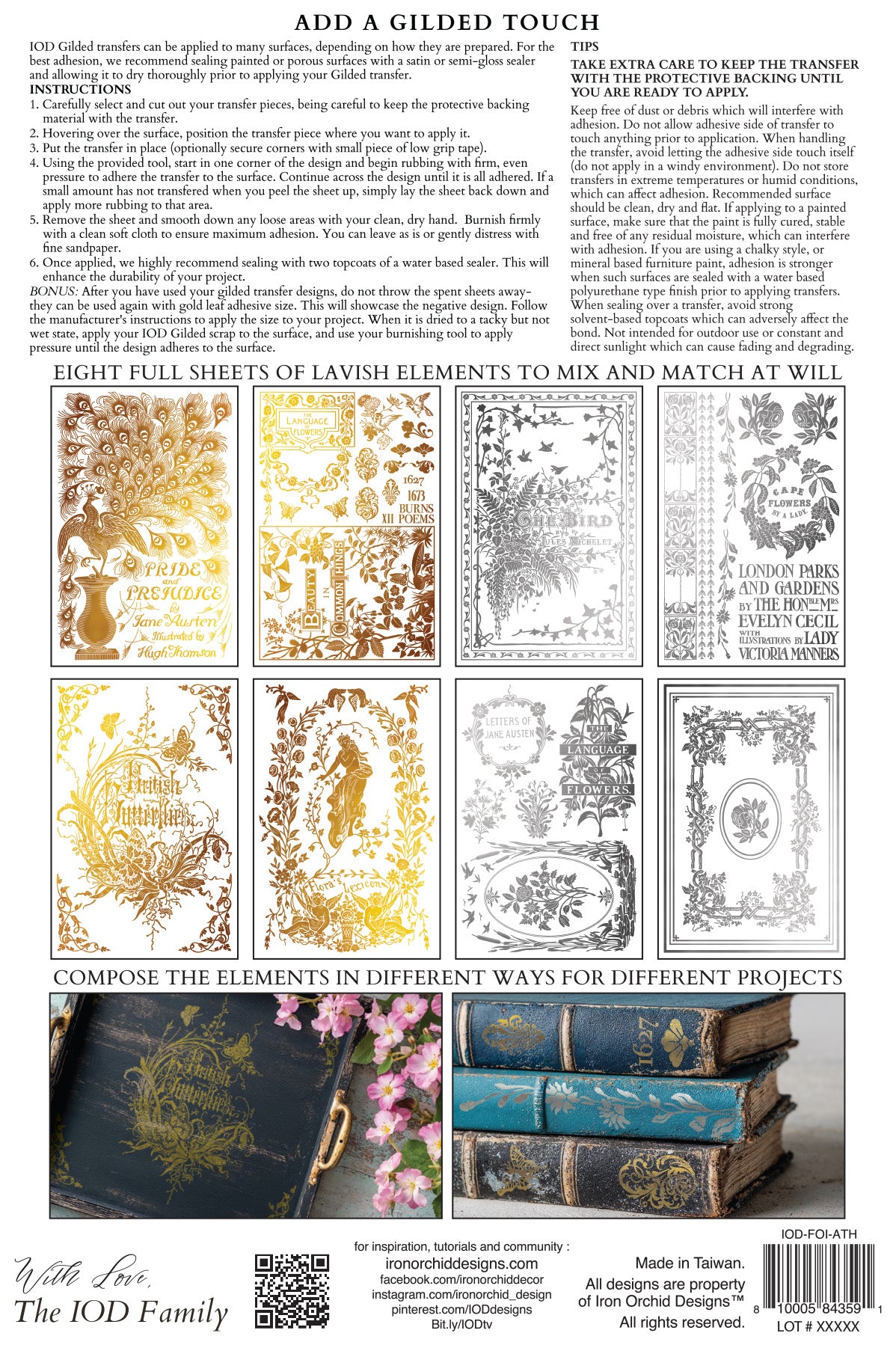 Athenaeum Foil Transfer (IOD) Iron Orchid Designs- 8x12 Pad