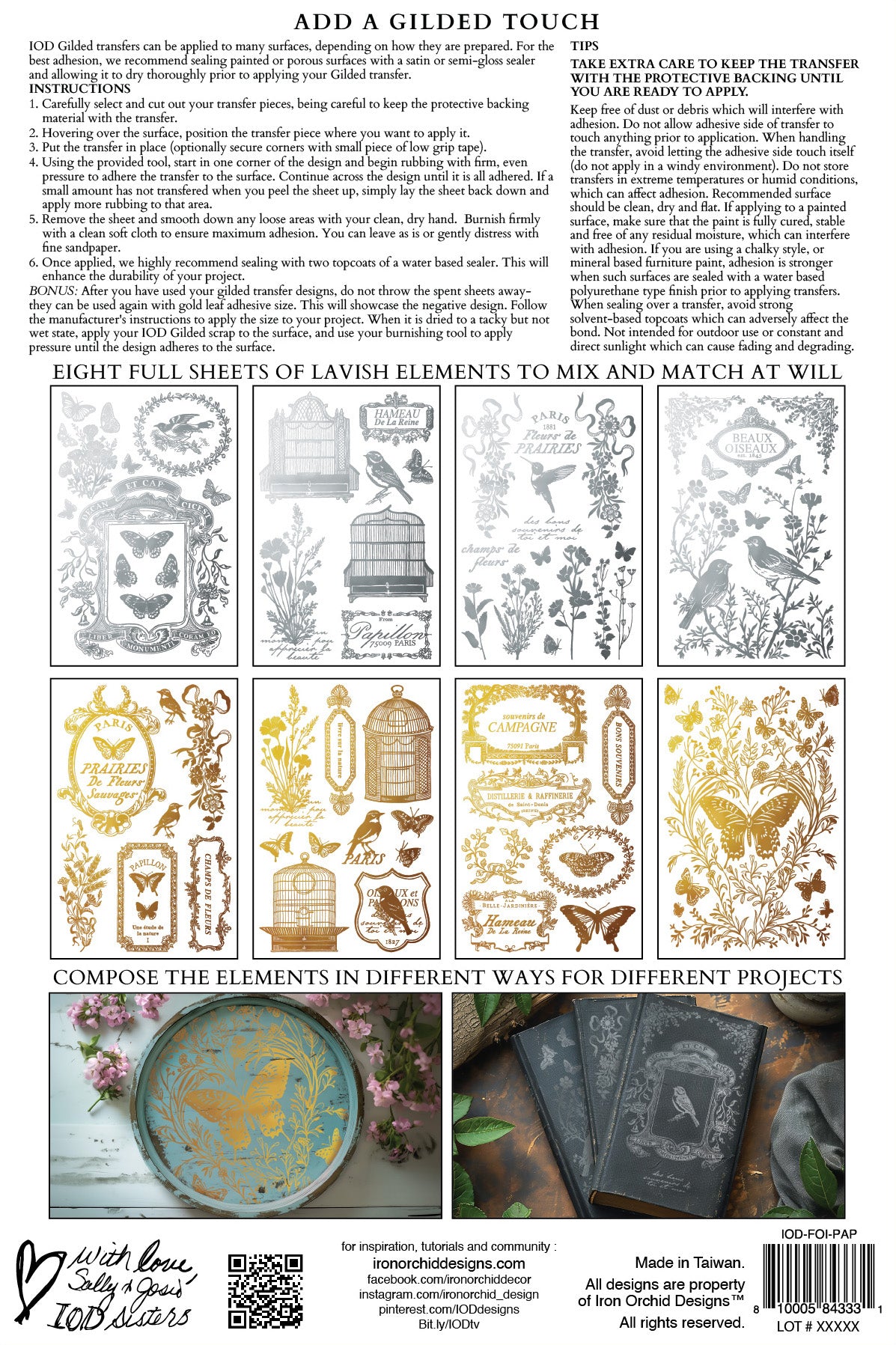 Papillon Foil Transfer (IOD) Iron Orchid Designs- 8x12 Pad™