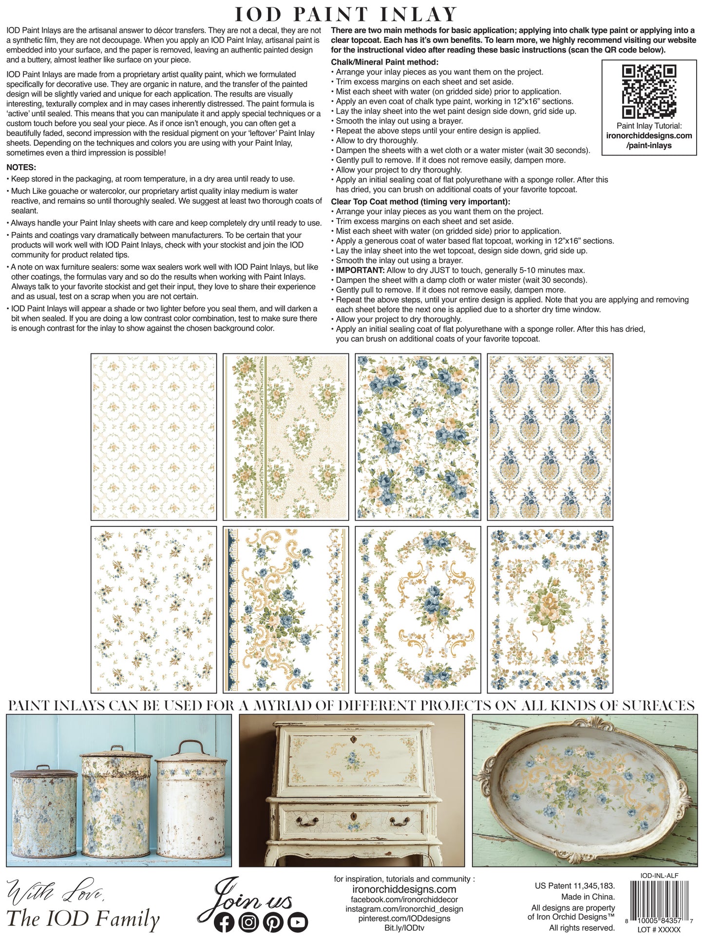 Alfred Peats & Co. Paint Inlay (IOD) Iron Orchid Designs- 12x16 Pad