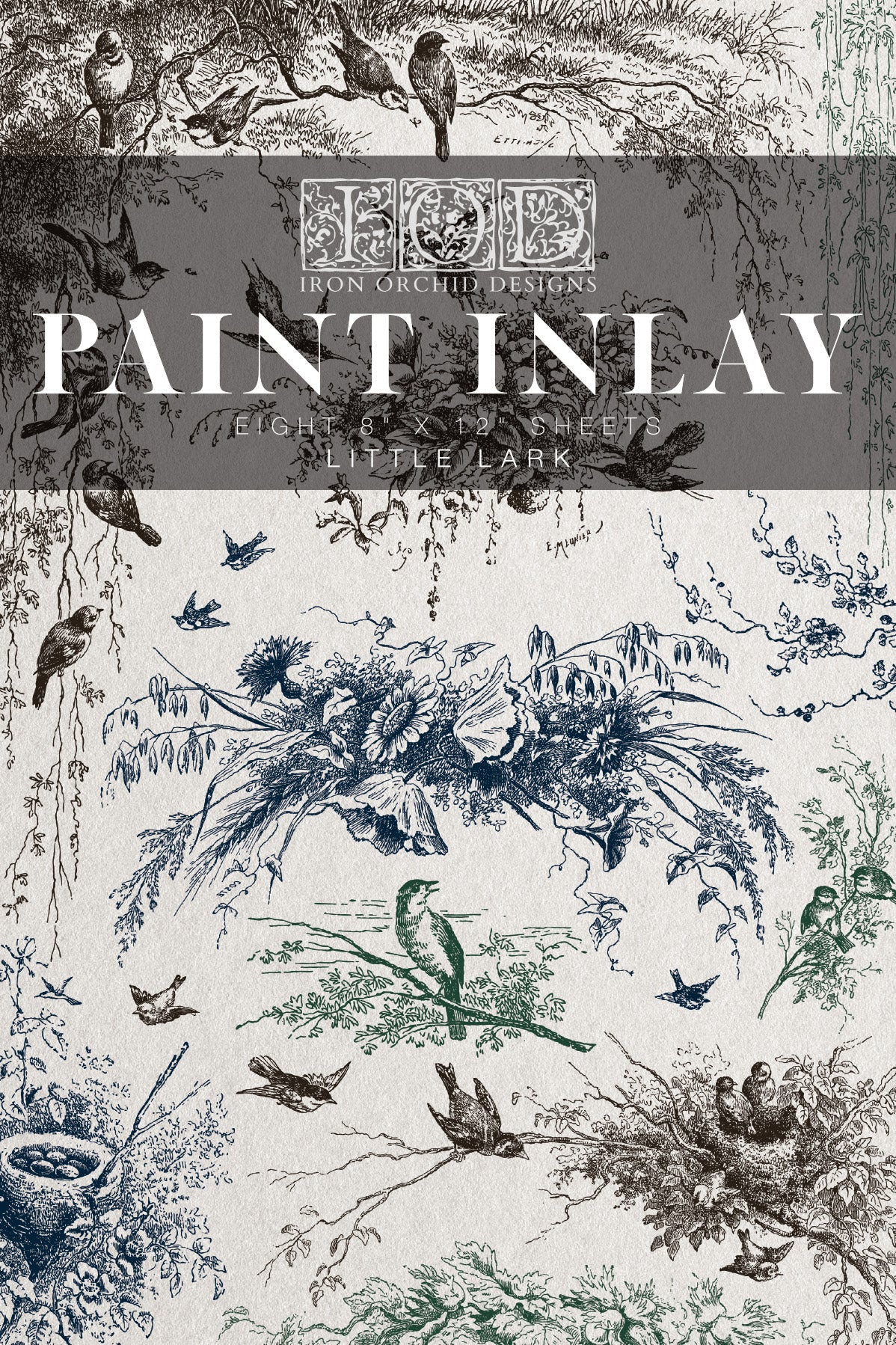 Little Lark Paint Inlay (IOD) Iron Orchid Designs– 8x12 Pad