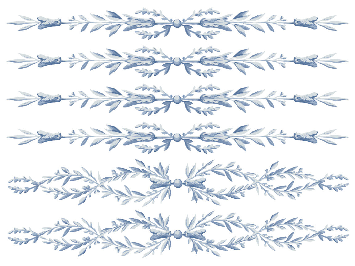 Trompe l'Oeil Bleu Paint Inlay (IOD) Iron Orchid Designs- 12x16 Pad