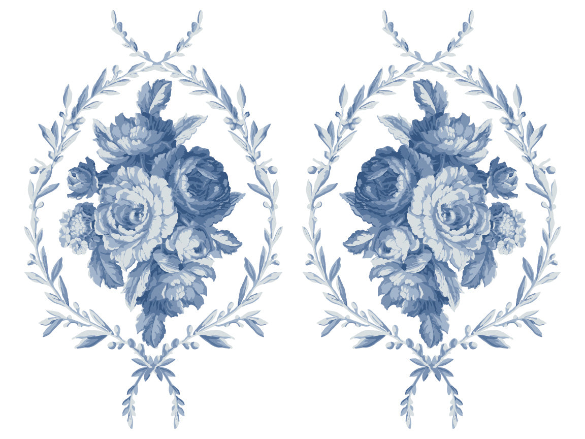 Trompe l'Oeil Bleu Paint Inlay (IOD) Iron Orchid Designs- 12x16 Pad