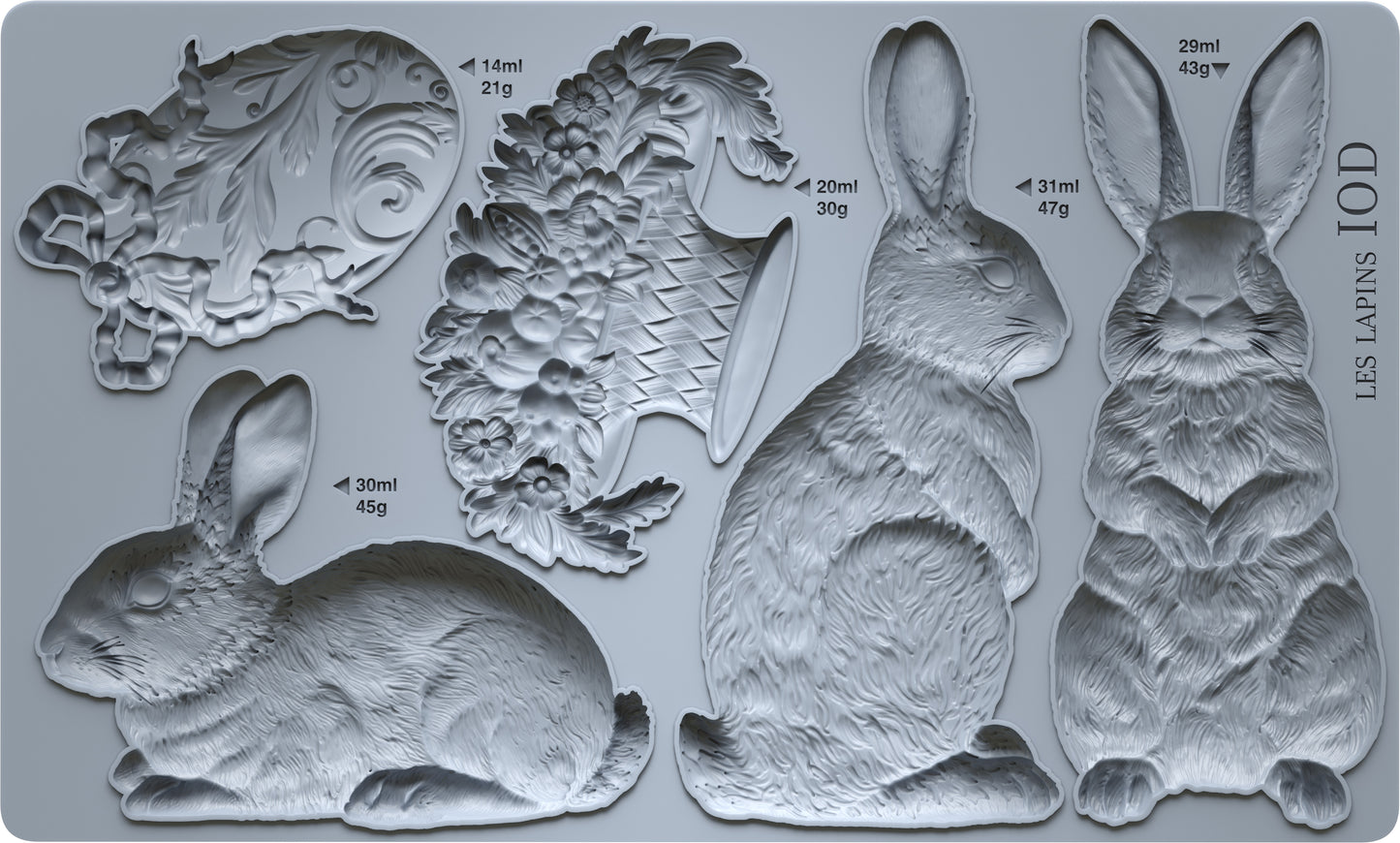 IOD Les Lapins Mould (IOD) Iron Orchid Designs– 6x10