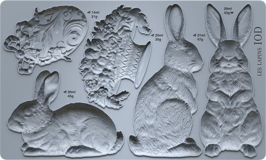 IOD Les Lapins Mould (IOD) Iron Orchid Designs– 6x10