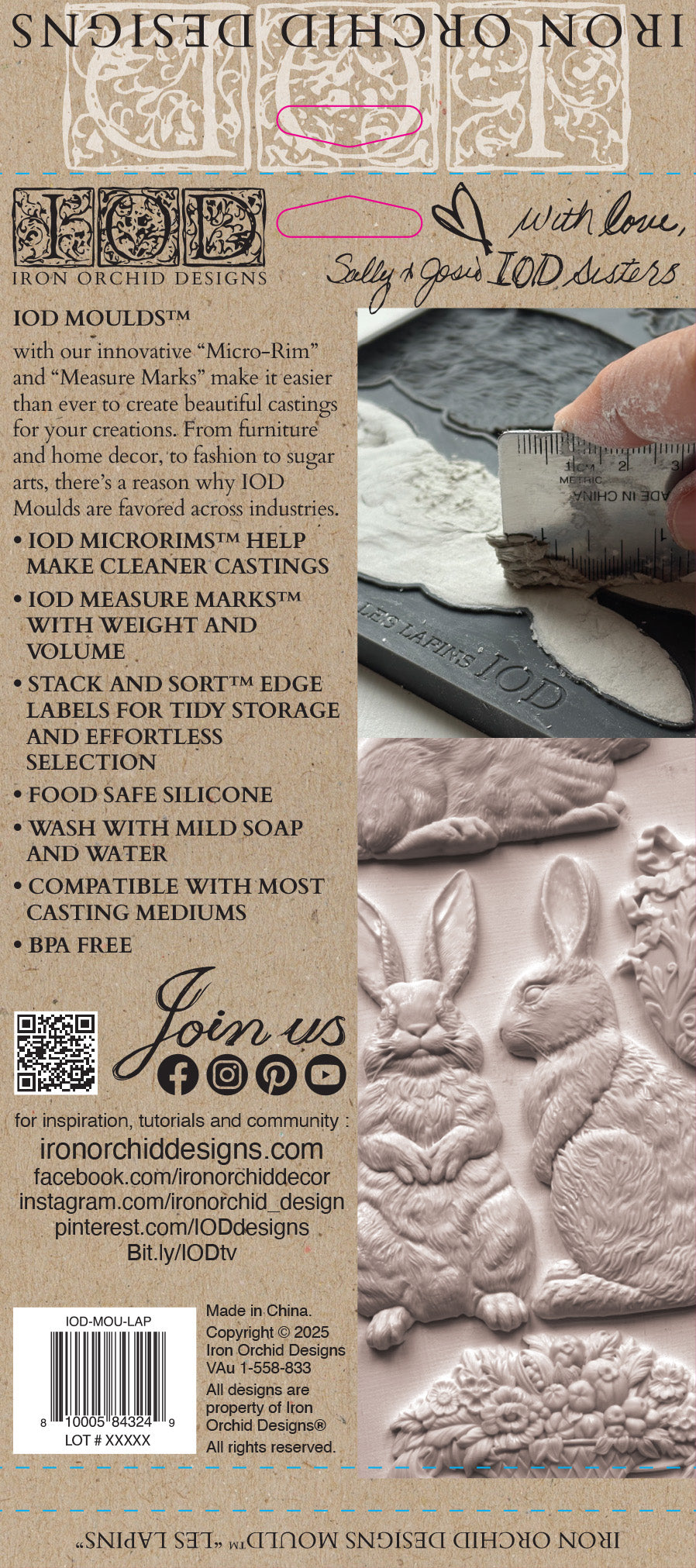 IOD Les Lapins Mould (IOD) Iron Orchid Designs– 6x10