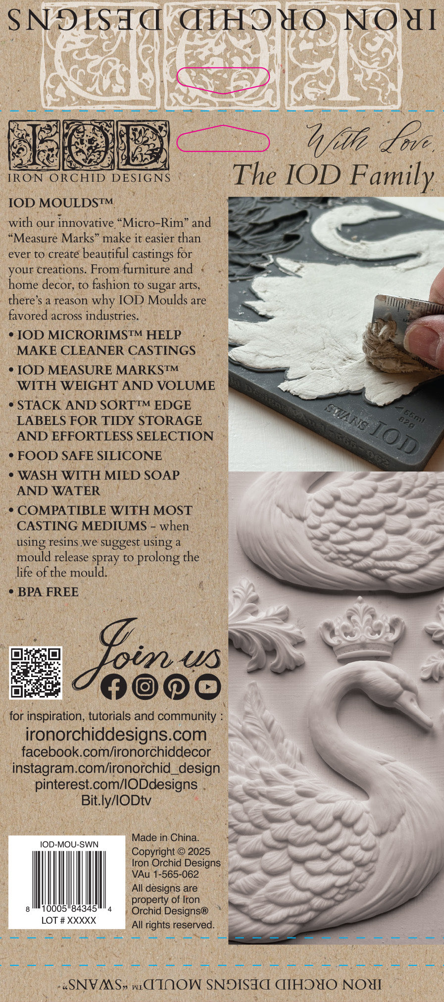 Swans Mould (IOD) Iron Orchid Designs- 6x10