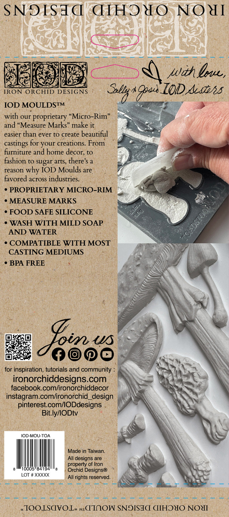 Toadstool IOD Mould – product packaging back