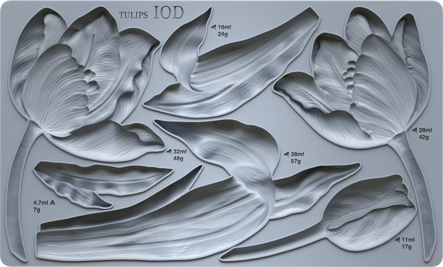Tulips Mould (IOD) Iron Orchid Designs- 6x10