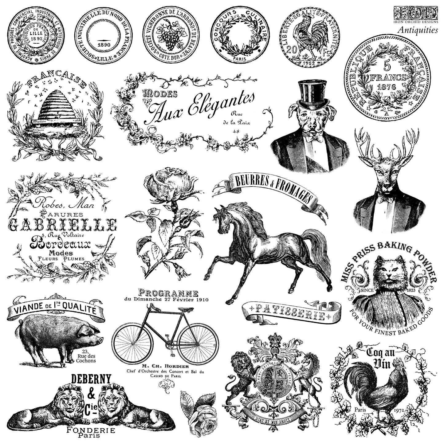 Antiquities Stamp (IOD) Iron Orchid Designs- 12x12