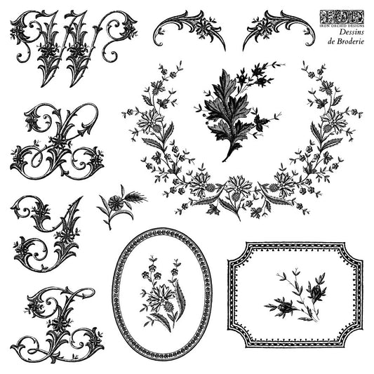 Dessins de Broderie Labels Stamp (IOD) Iron Orchid Designs- 6x6