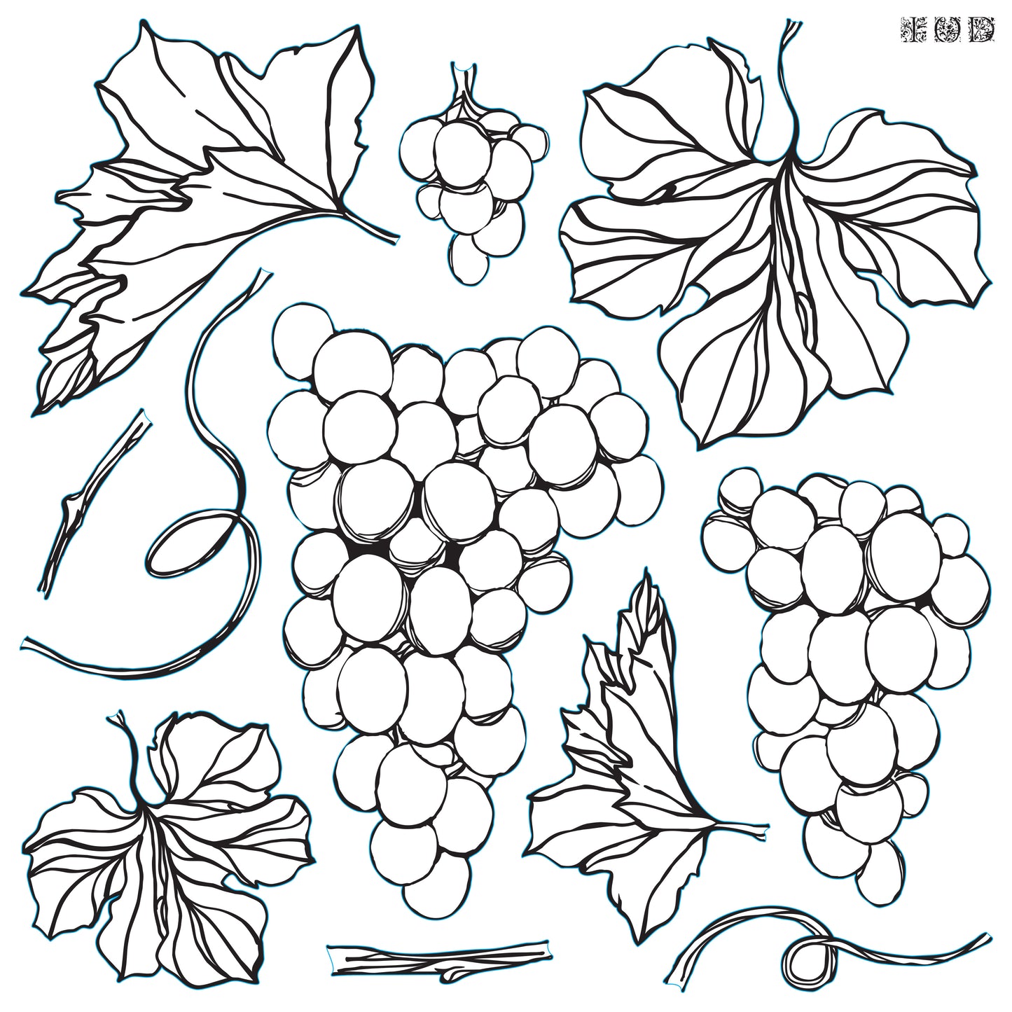 Grapes Stamp (IOD) Iron Orchid Designs- 12x12