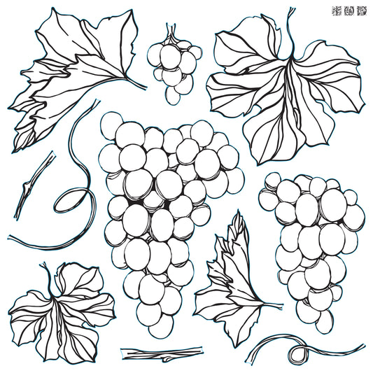 Grapes Stamp (IOD) Iron Orchid Designs- 12x12
