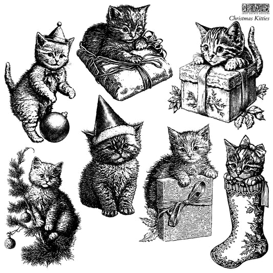 Christmas Kitties Stamp (IOD) Iron Orchid Designs- 12x12