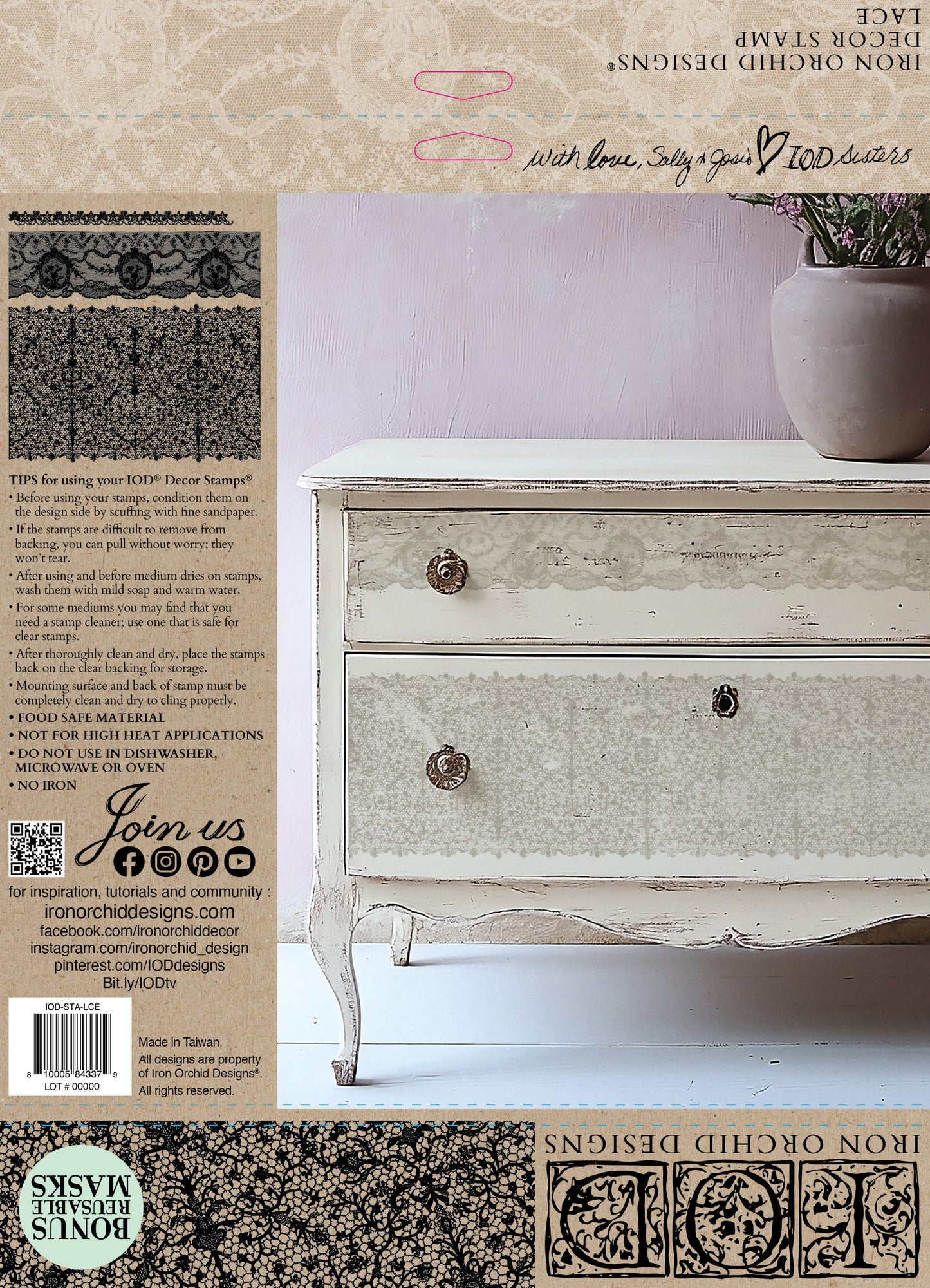 Lace Stamp (IOD) Iron Orchid Designs- 12x12