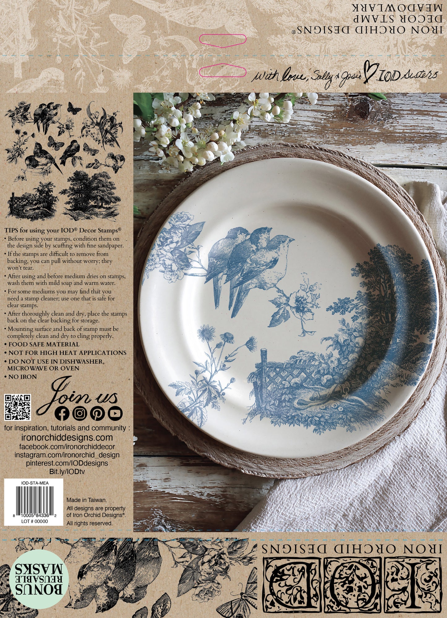 Meadowlark Stamp (IOD) Iron Orchid Designs- 12x12