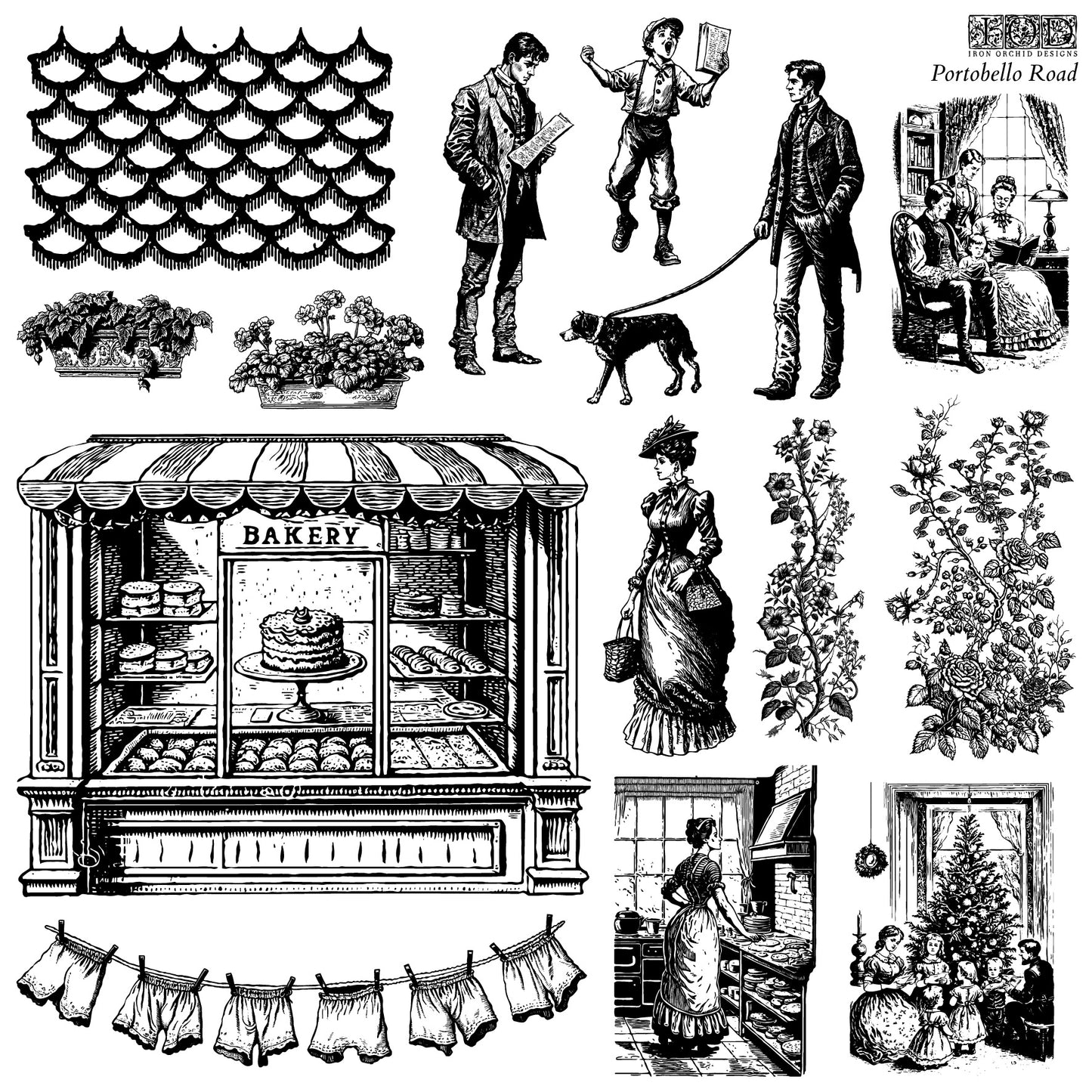 Portobello Road Decor Stamp (IOD) Iron Orchid Designs- 12x12