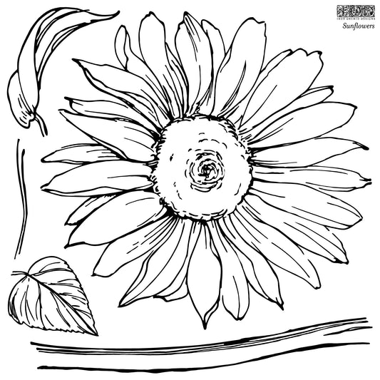 Sunflowers Stamp (IOD) Iron Orchid Designs- 12x12