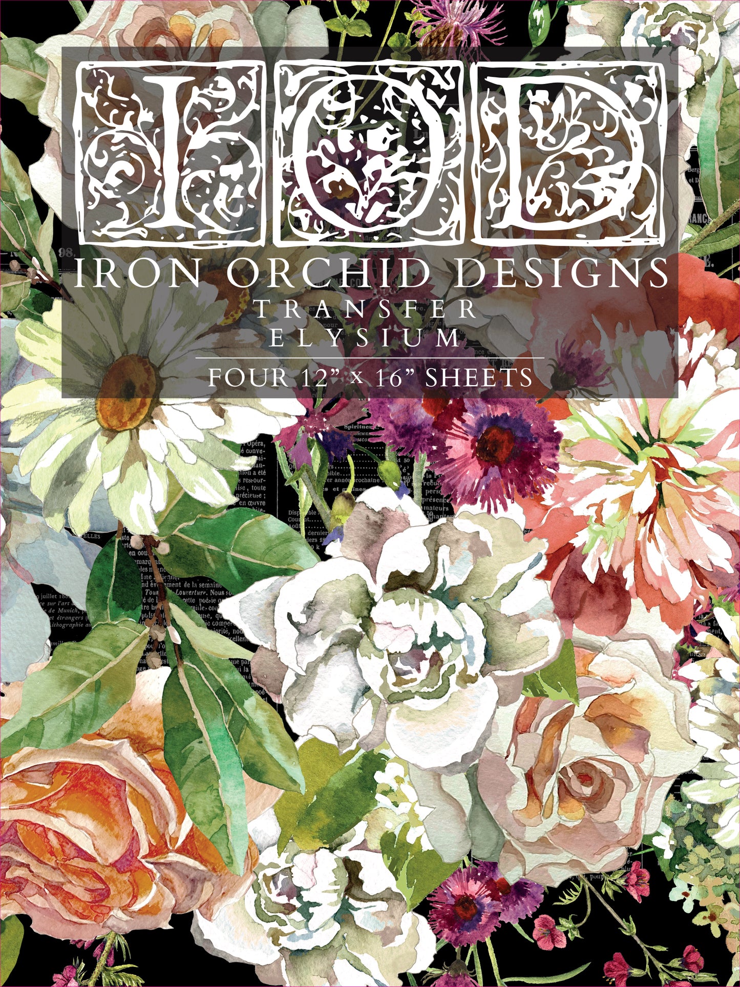 Elysium Transfer (IOD) Iron Orchid Designs Transfer- 12x16 Pad