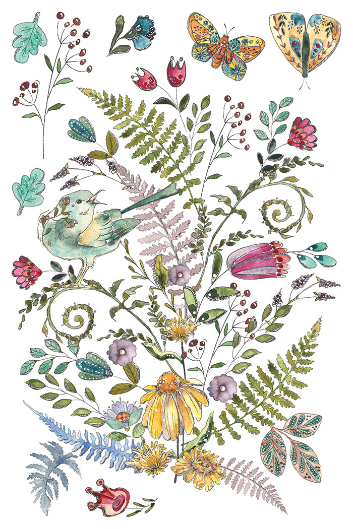 Fern Fables Transfer (IOD) Iron Orchid Designs- 8x12 Pad