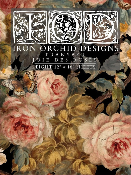 Joie des Roses Transfer (IOD) Iron Orchid Designs- 12×16 Pad™