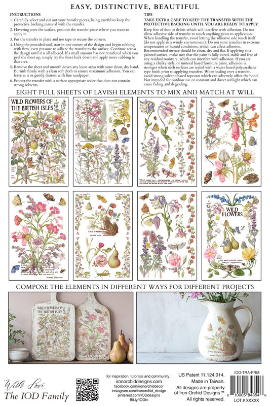 Primrose Isle Transfer (IOD) Iron Orchid Designs- 8x12 Pad